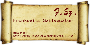 Frankovits Szilveszter névjegykártya