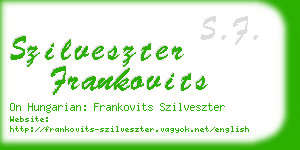 szilveszter frankovits business card